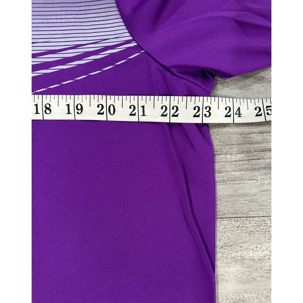 Adidas Golf Adizero Mens Polo Shirt Size Large Stripes Stretch Purple